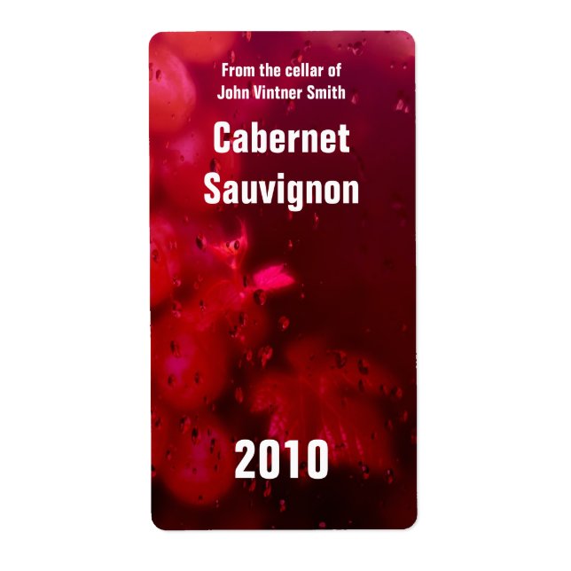 Vin flaska etikett fraktsedel (Framsidan)