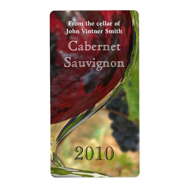 Vin flaska etikett fraktsedel (Framsidan)