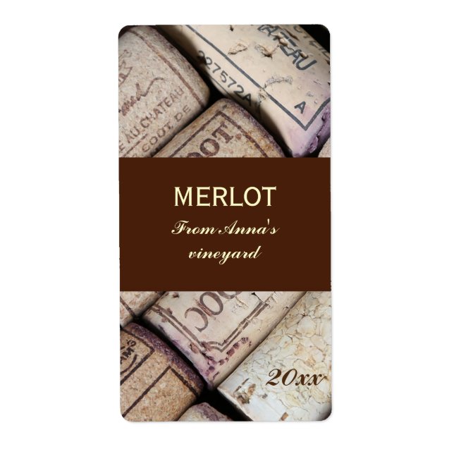 Vin flaska kork flaska fraktsedel (Framsidan)