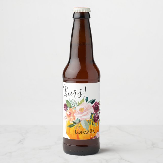 vin flaska LABEL fall party, pumpa, höst, Ölflaska Etikett (Framsida)