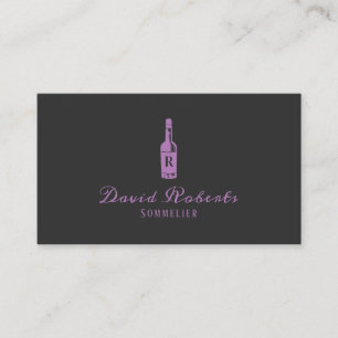 Vin Flaska Logotyp Bartender Sommelier Elegant Mö Visitkort