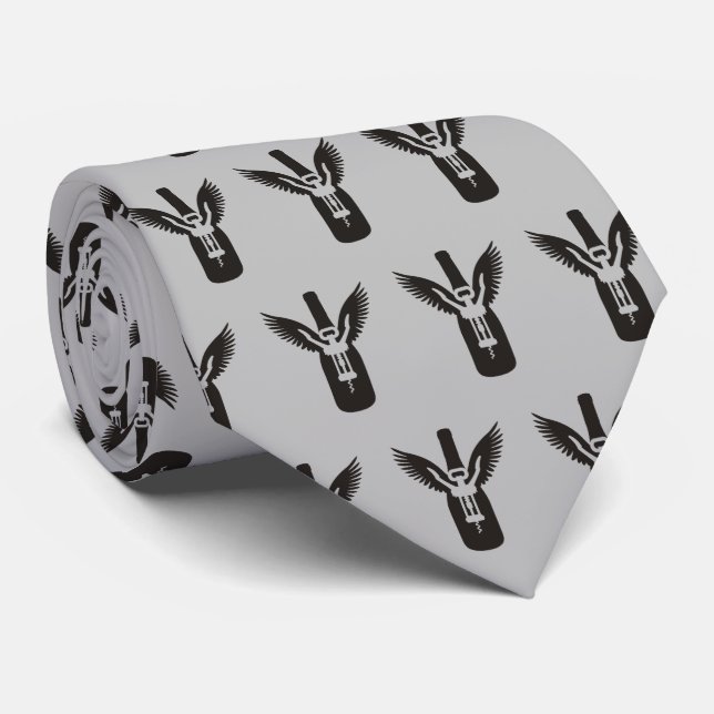 Vin Flaska med Vingar och korkskruv Slips (Rullad)