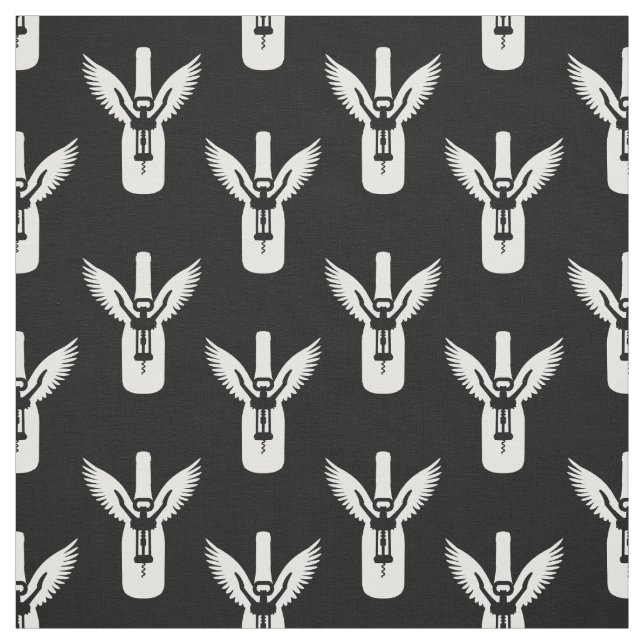 Vin Flaska med Vingar och korkskruv Tyg (Provkarta)