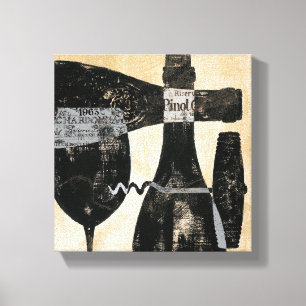 Vin Flaska och glas Canvastryck
