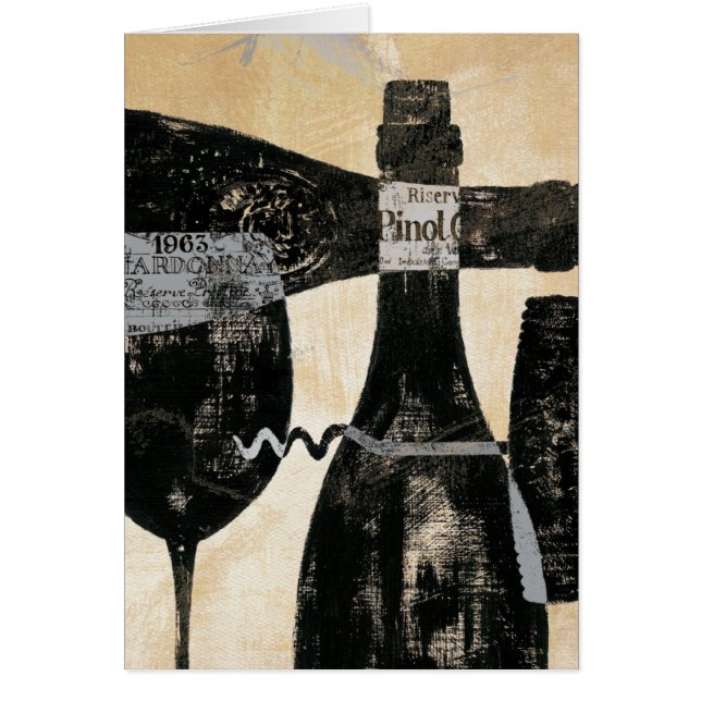 Vin Flaska och glas Hälsningskort (Framsidan)