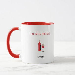 Vin flaska och glasvitt mugg