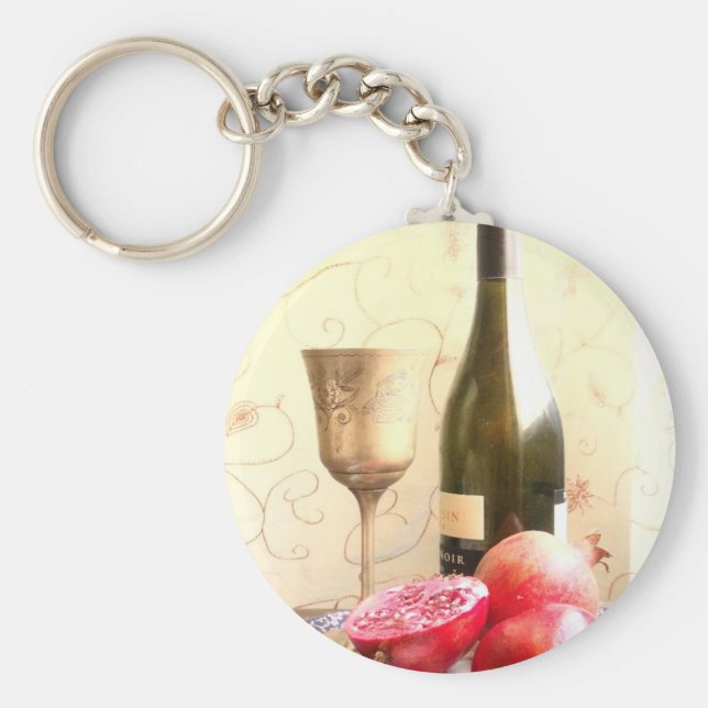 Vin Flaska och granater Nyckelring (Framsidan)