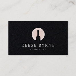 Vin Flaska Sommelier Logotyp Black Visitkort