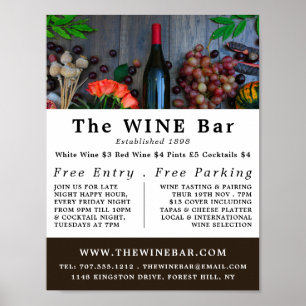 Vin Flaska Visning, Vin Pub/Winery Advertising, Poster