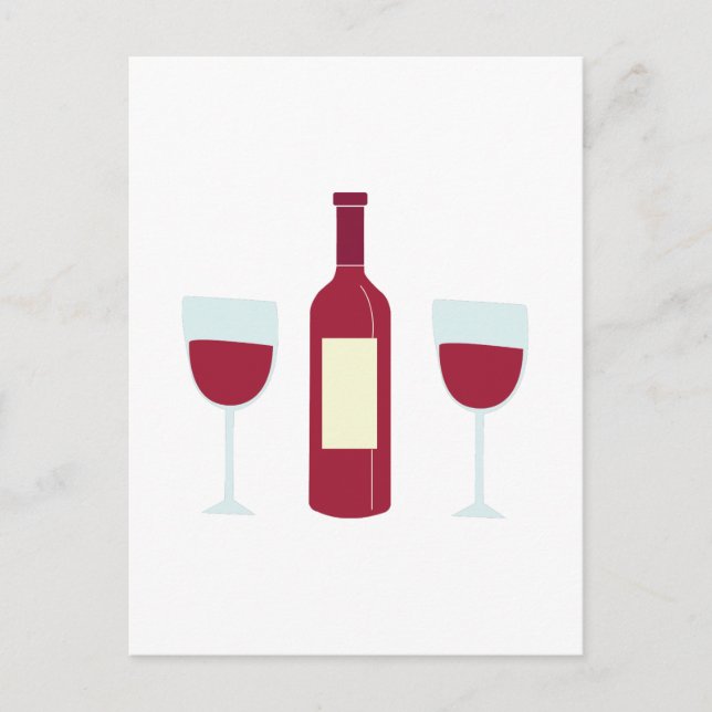 Vin Flaska Vykort (Framsida)