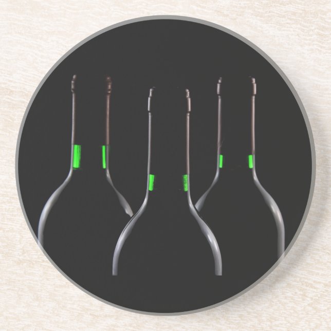 Vin Flaskor Black Sandstone Drink Underlägg (Framsidan)