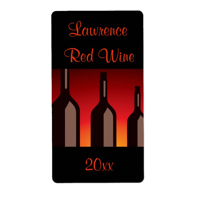Vin Flaskor Homemade Vin-etikett Fraktsedel (Framsidan)