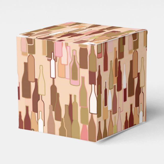 Vin flaskor, jordnära färg, ljuskorallbakgrund presentaskar (Framsidan Sidan)