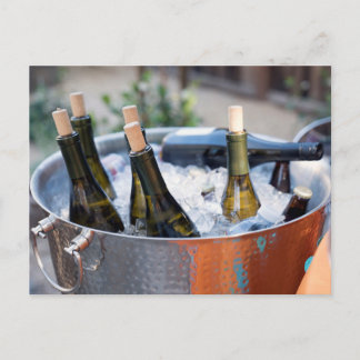 Vin Flaskor om iset Vykort
