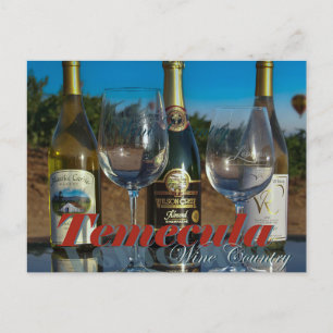 Vin Flaskor Temecula Valley Vineyard-vykort Vykort