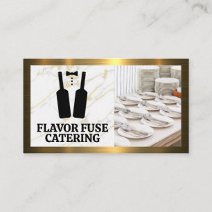 Vin Flaskor Tux Catering Logotyp Dinnerware Visitkort
