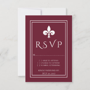 Vin Fleur de Lis Bröllop OSA Card Kort