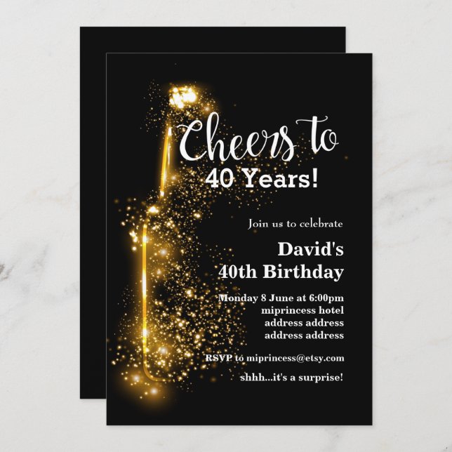 Vin födelsedag, jubla på alla år! inbjudningar (Fram/baksida)