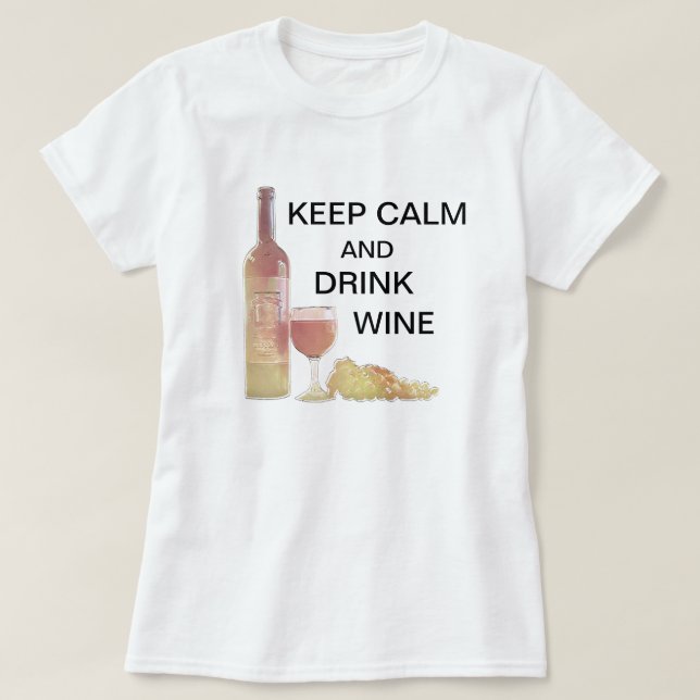 Vin för behållalugndrink t-shirt (Design framsida)