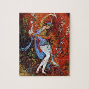 Vin för persisk flicka för målning hällande fr pussel