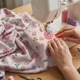 Vin för rosa och Lila Blommigt Tyg