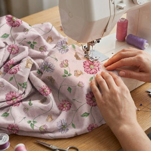 Vin för rosa och Lila Blommigt   Tyg