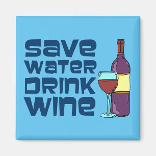 Vin för sparavattendrink magnet