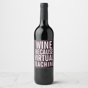 Vin för Virtuell undervisning Avskrivning Vinflaska Etikett