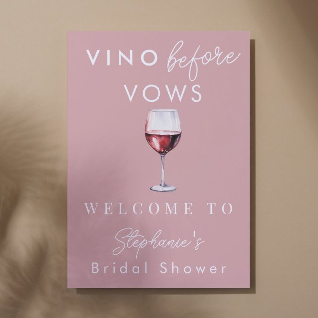 Vin före löften Rosa bröllopsfest välkomna Poster (Skapare uppladdad)