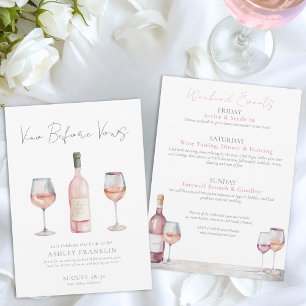 Vin före löften Wine Bachelorette Inbjudningar