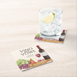 Vin före Vänner Bröllopsfest Bröllopssalong Underlägg Papper Kvadrat