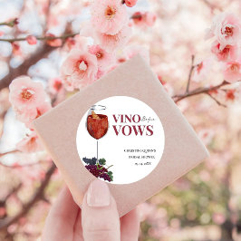 Vin före vigseln Vinprovning bröllopsfest Runt Klistermärke
