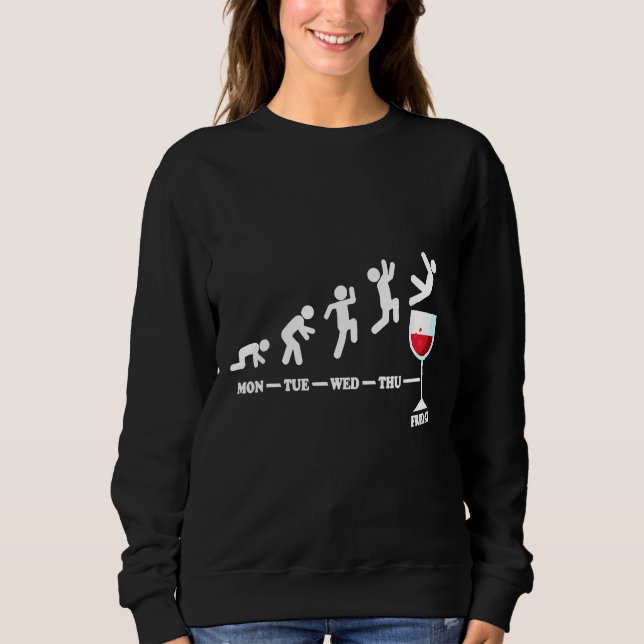 Vin Fredag, Helg, Röda Vin T Shirt (Framsida)