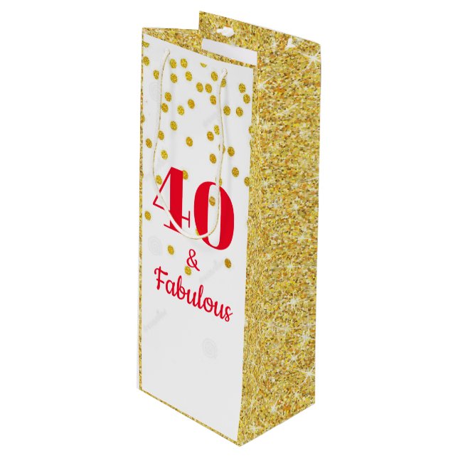 Vin Gift Bag - Milstolpe Guld (Framsidan Vinklad)