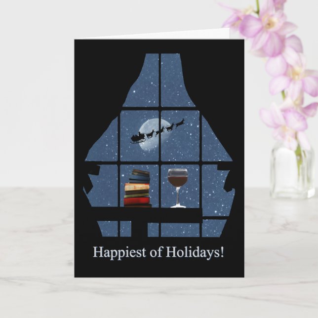 Vin Glad helg jultomten Bokar Santa Kort (Orkide)