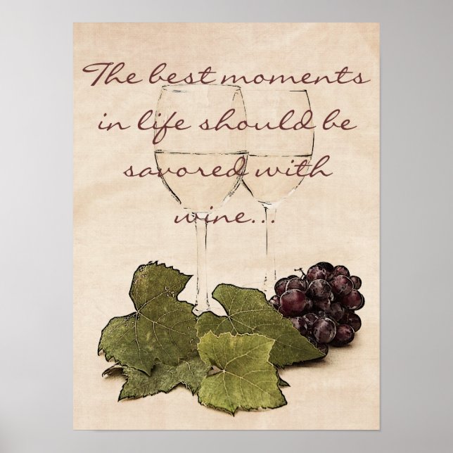 vin glas med druvor poster (Framsidan)