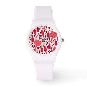 Vin Glas mönster Armbandsur