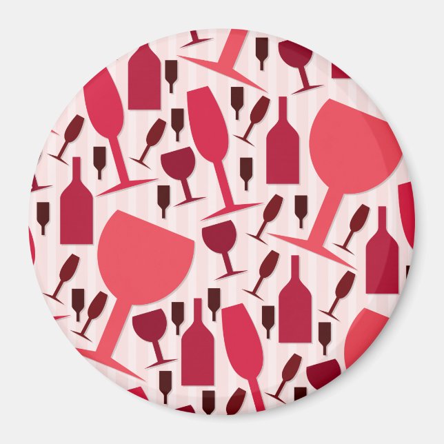 Vin Glas mönster Magnet (Framsidan)