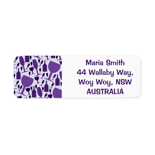 Vin Glas mönster Returadress Etikett (Framsidan)