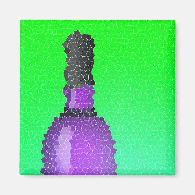 vin glas och flaska: nedfläckad glas magnet (Framsidan)