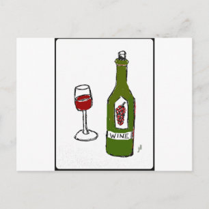 VIN GLAS OCH FLASKA SKETCH by jill Vykort