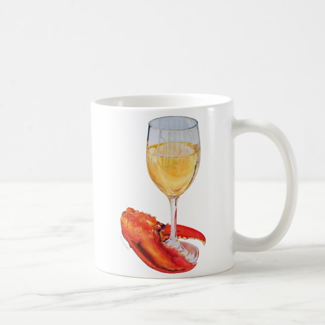 Vin Glas och Lobster Klo Kaffemugg (Höger)