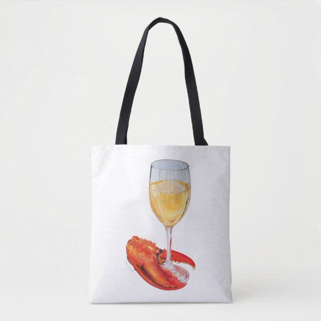 Vin Glas och Lobster Klo Tygkasse (Framsida)