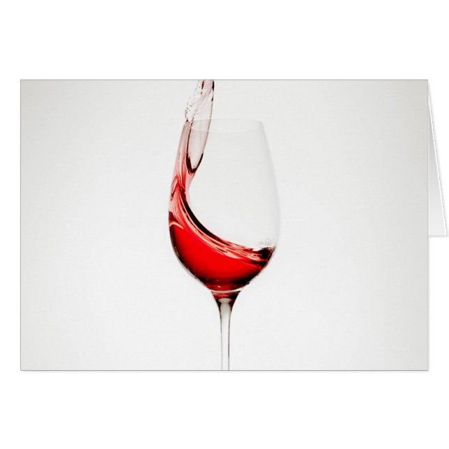 vin Glas stänk Hälsningskort (Framsidan Horizontal)