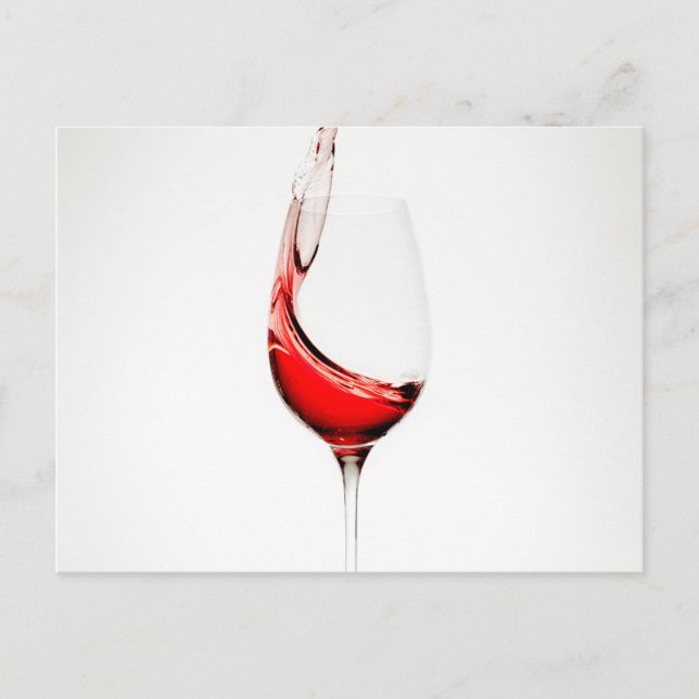 vin Glas stänk Vykort (Framsida)