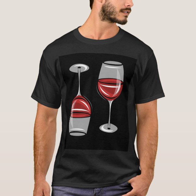 vin glas t-skjorta t shirt (Framsida)