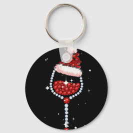 Vin Glaset Santa Hat jul Vin Älskare i julklappar Nyckelring