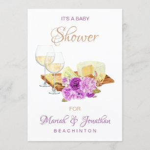 *~* Vin glasögon av glas i Elegant, BABY SHOWER Inbjudningar
