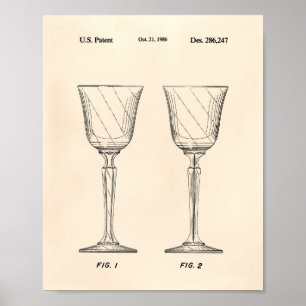 Vin Glass 1986 Patent Art Old Peper Poster