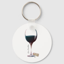 Vin Glass Art Personlig Logotyp Nyckelring